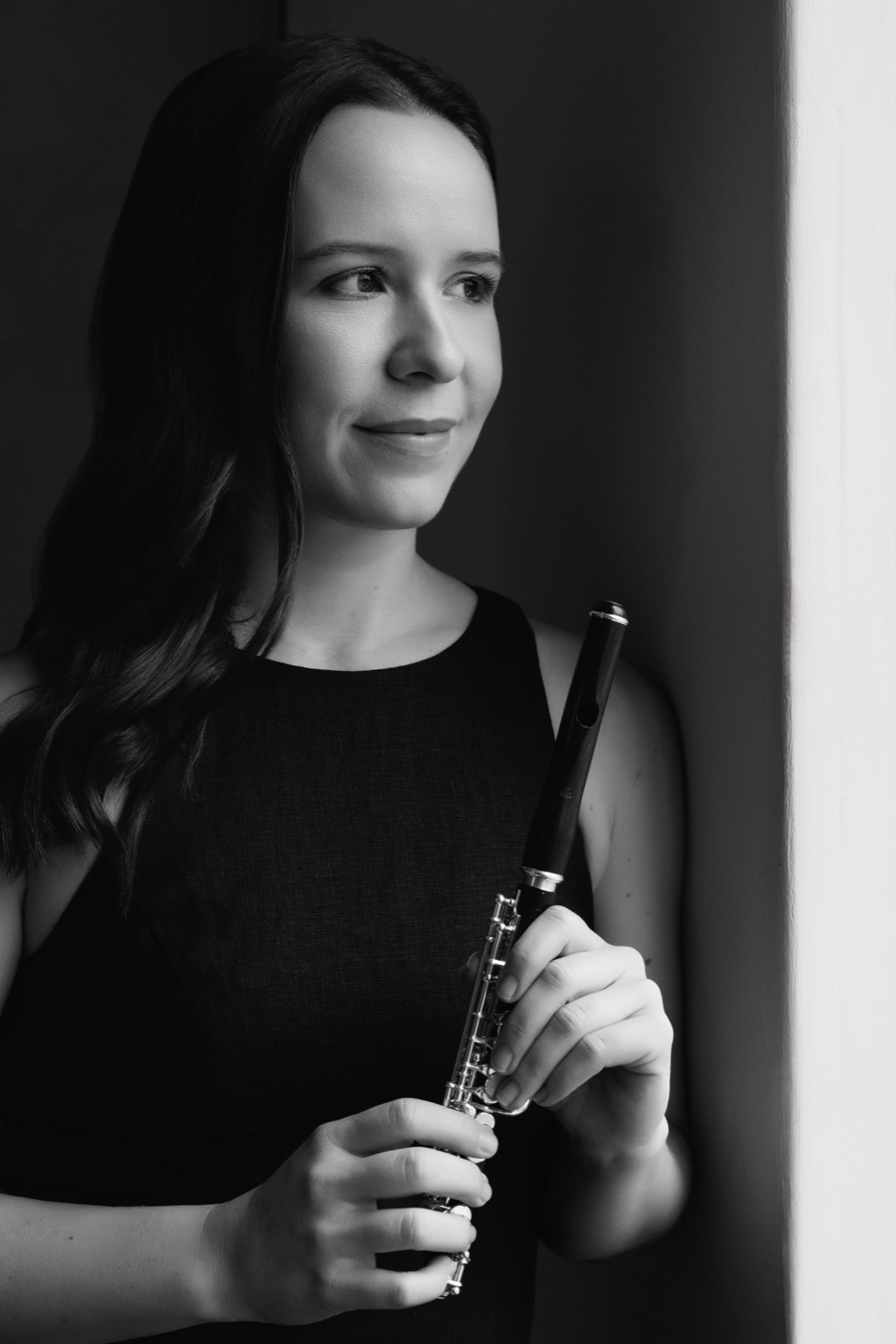 Lauren holding the piccolo